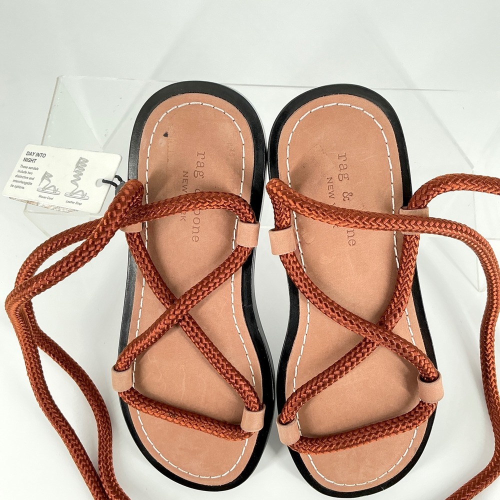 Rag & Bone Size 36 US 6 Henna Brown Lace Up Gladiator Sandals NEW Infinity $375 - Picture 9 of 14